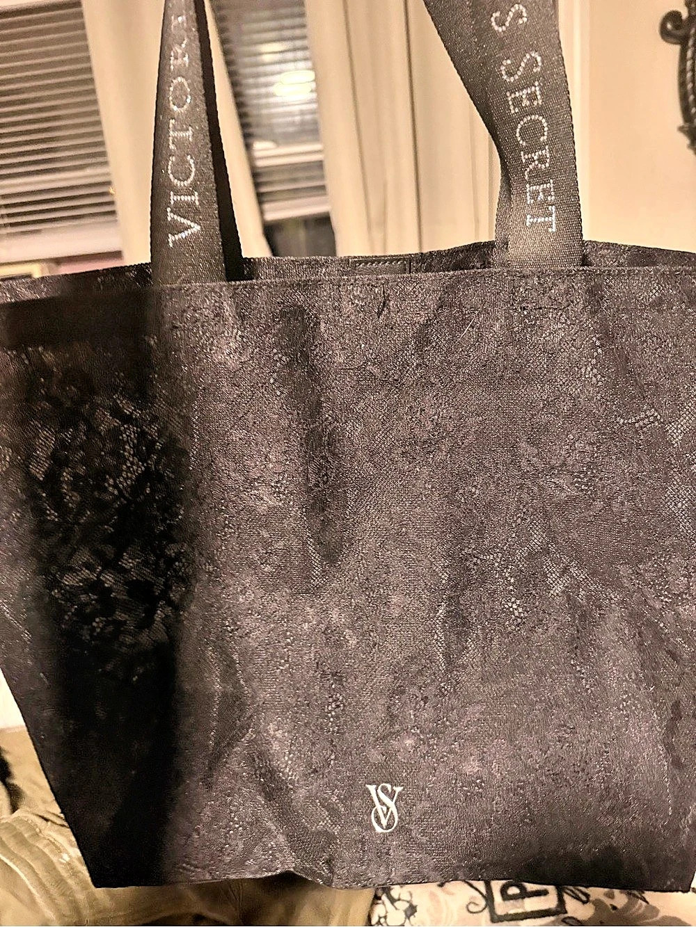 Victoria's Secret Lace Tote Bag Black